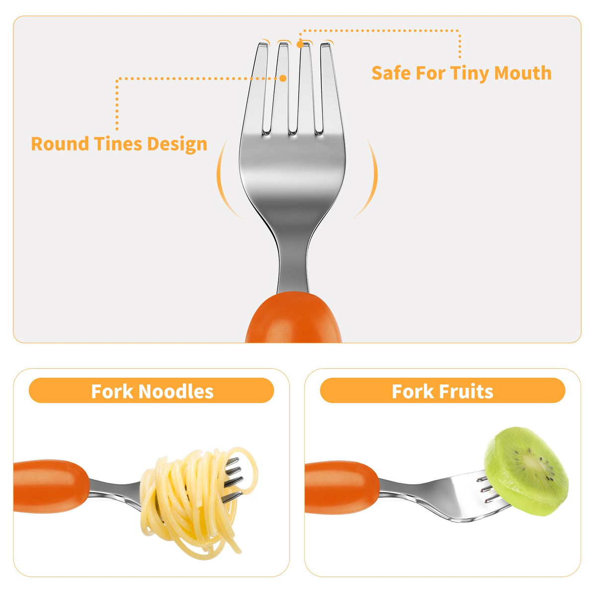 Lehoo Castle Stainless Steel Toddler Cutlery Set, 6-Piece Dinosaur Design