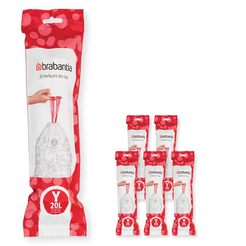 Brabantia Heavy Duty Perfect Fit Bin Liners (5 Packs of 20) 10-12 Litre