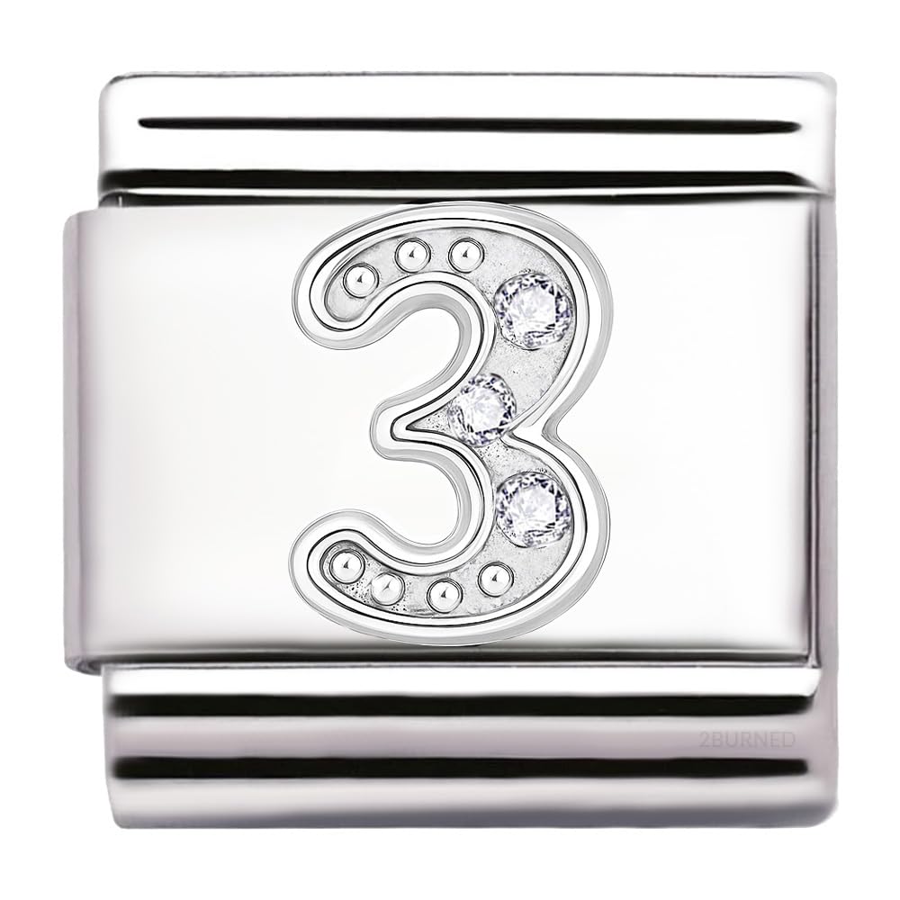 Italian Charm Link Number Birthday Milestones fit 9mm bracelet