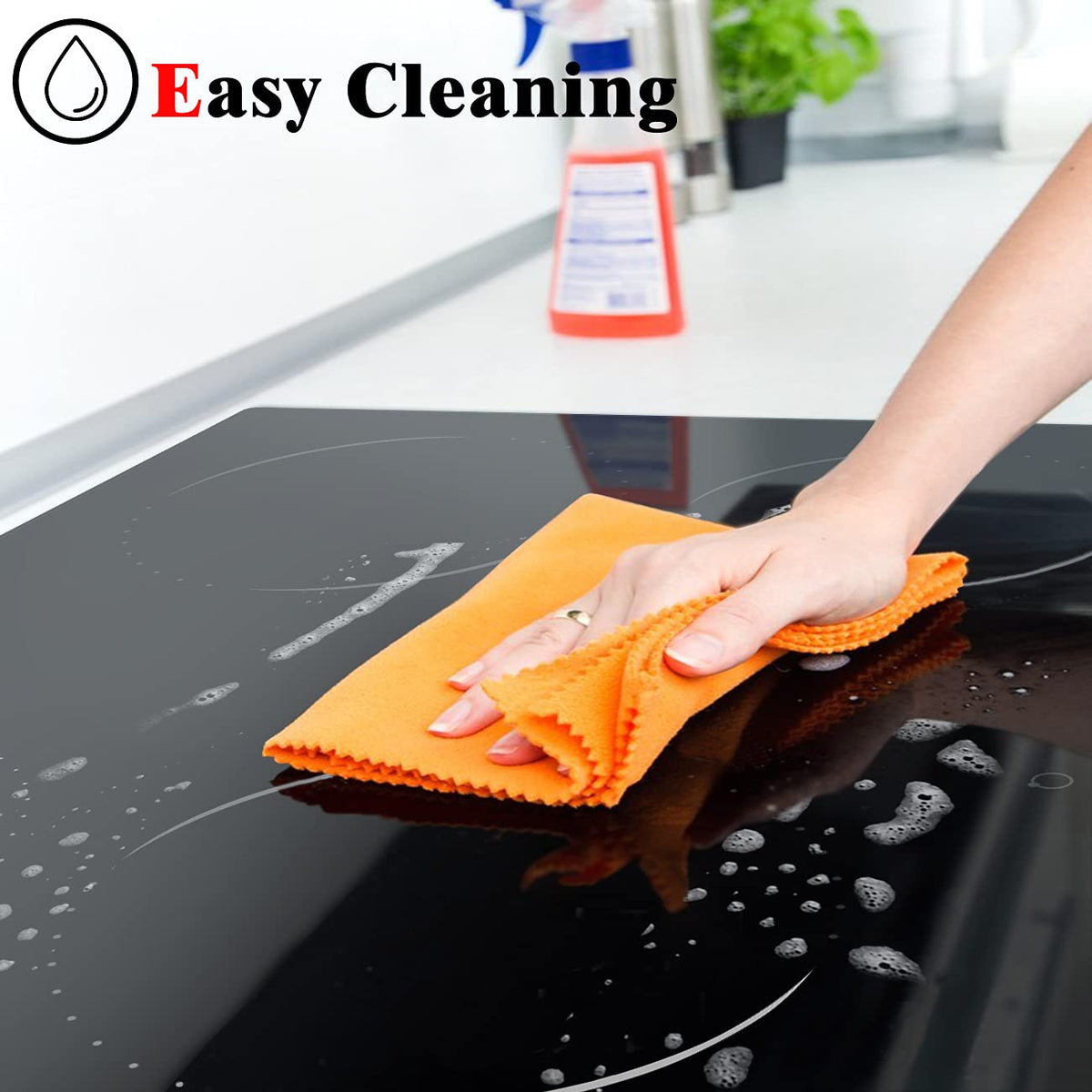 Hobsir Ceramic Hob with Knobs, Built-in Electric Cooker Hob 4 Burners 60 cm