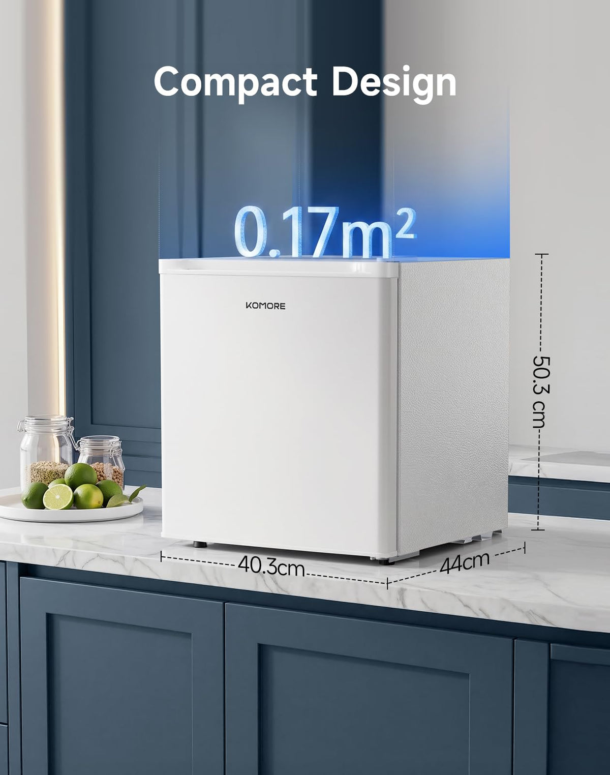 Table Top Fridge, 40L Mini Fridge With Chiller Box, Black