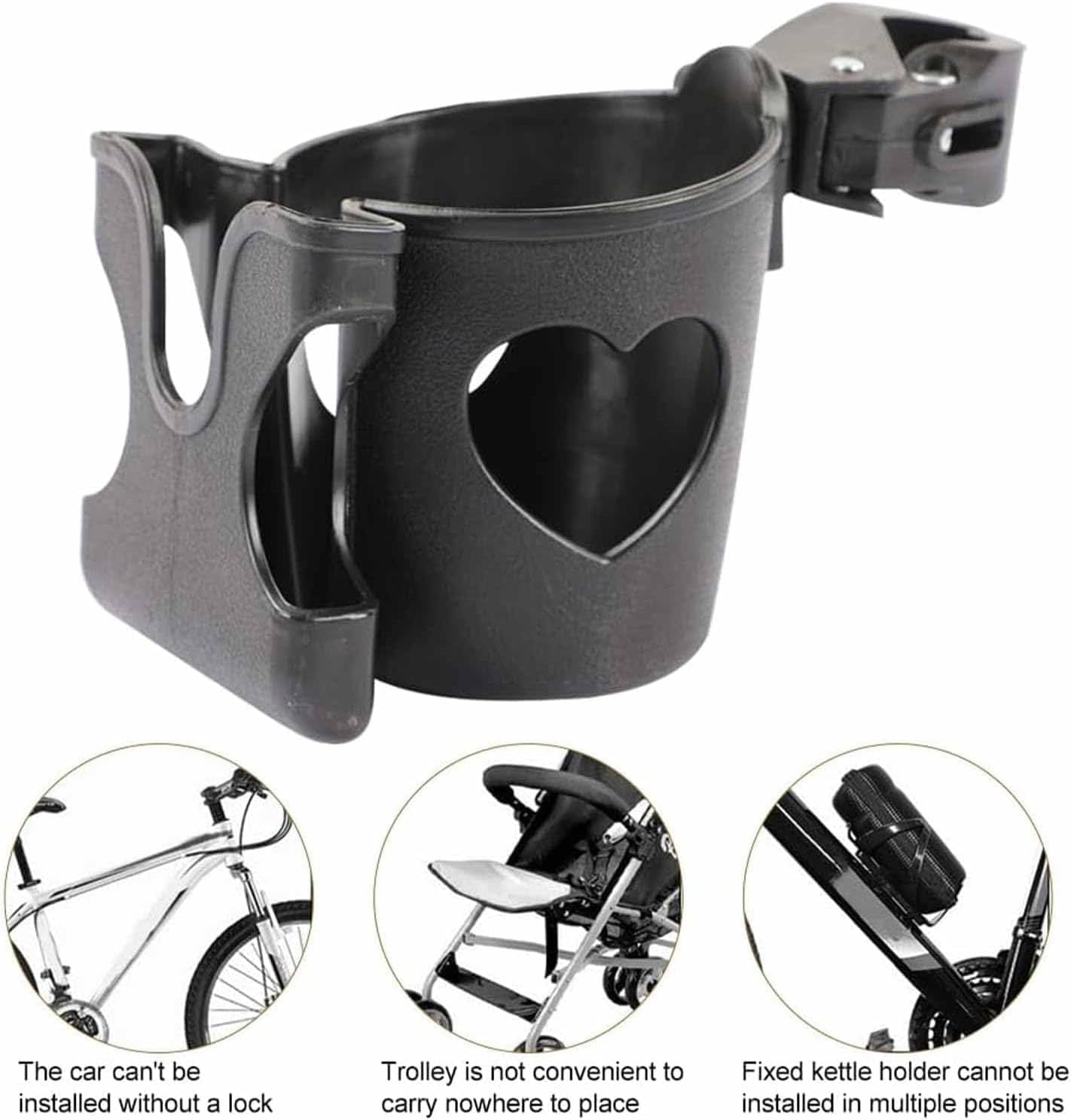 Universal Pram Accessory - Phone & Coffee Cup Holder for Pushchair, Stroller, Buggy
