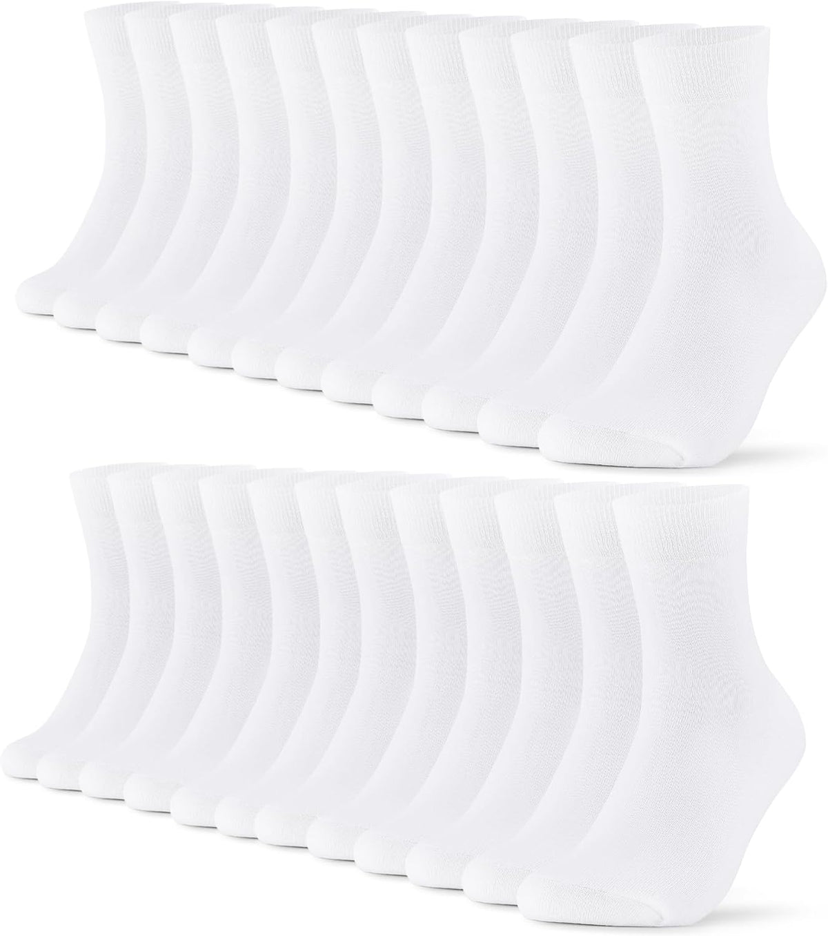 FALARY 12 Pairs Black Mens Socks, Plain Cotton Socks for Men & Women