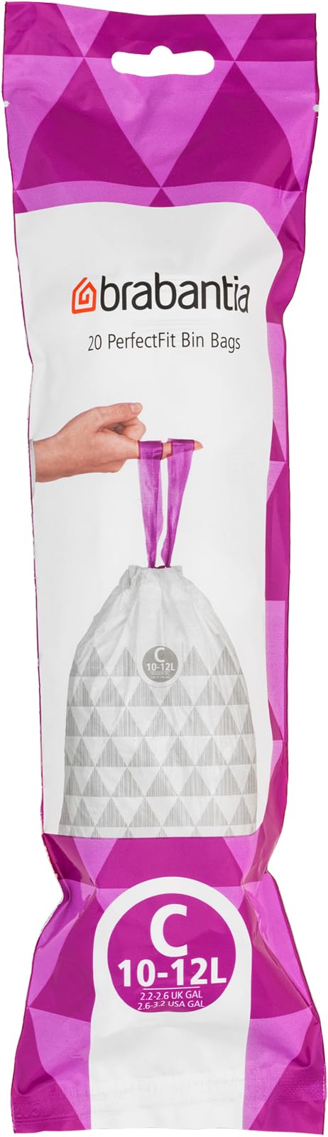 Brabantia Heavy Duty Perfect Fit Bin Liners (5 Packs of 20) 10-12 Litre