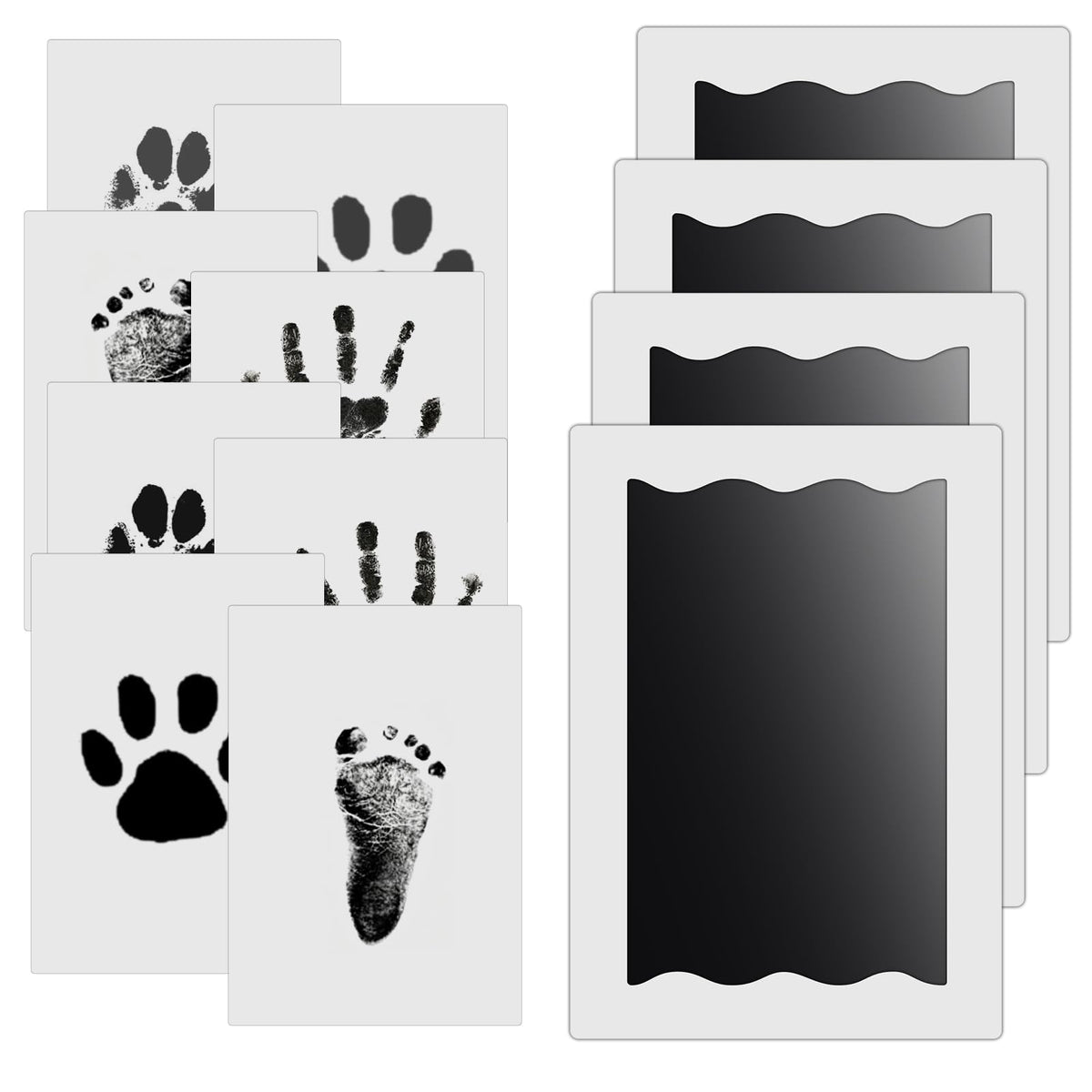 Nabance Baby Hand and Footprint Kit, 3 Inkless Print Pads, 6 Imprint Cards