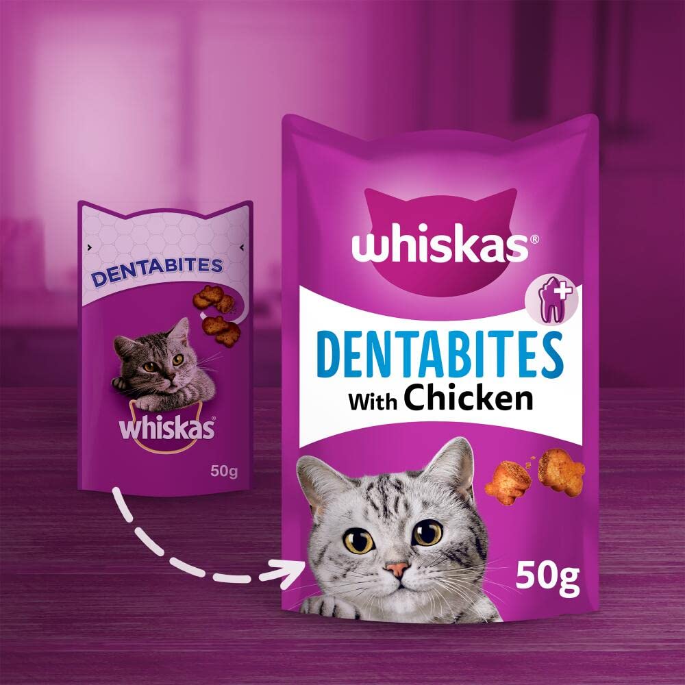 WHISKAS Crunch 100g (Pack of 6) - Tasty Topping Adult Cat Treat Biscuits