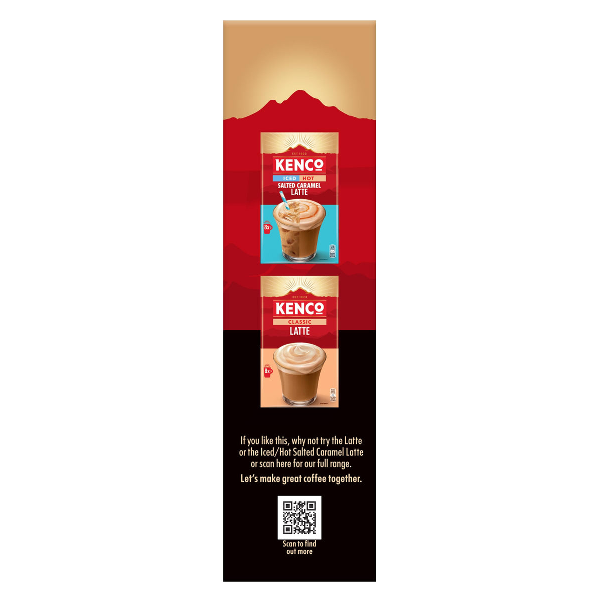 Kenco Iced Hot Salted Caramel Latte Sachets x8 (Pack of 5, Total 40 Sachets)