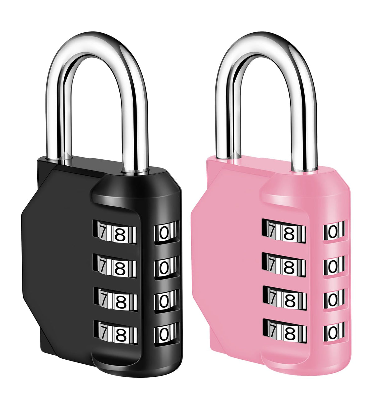 NAGE Padlocks with Code, Combination Lock 4 Digit Gym Locker (1P, Red)