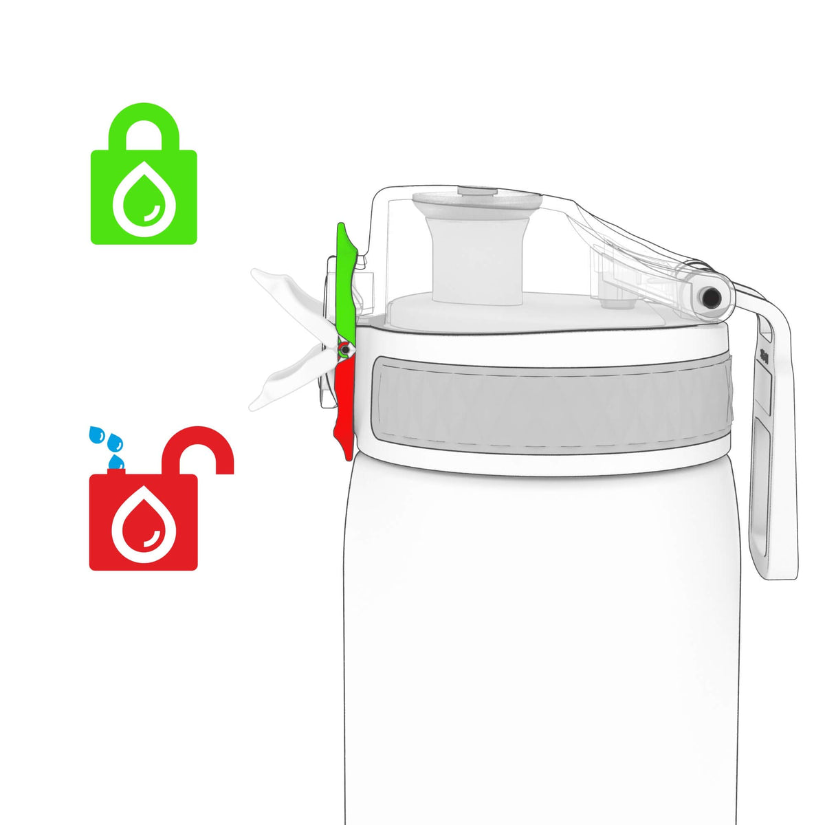 ION8 Kids Water Bottle, 350 ml/12 oz, Leak Proof, Easy to Open, Secure Lock, Dishwasher Safe, Carry Handle, Hygienic Flip Cover, Easy Clean, Odour Free, Rose Pink