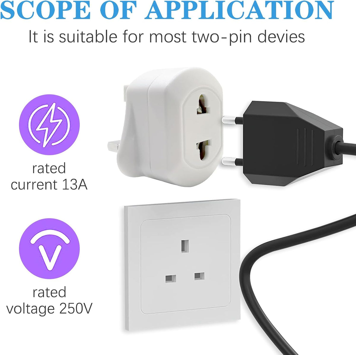 2 Pack Shaver Adapter Plug UK, Electric Toothbrush Adapter Plug UK, Toothbrush Adapter Plug UK, Bathroom Plug Adaptor UK, Plug for Toothbrush Charger UK