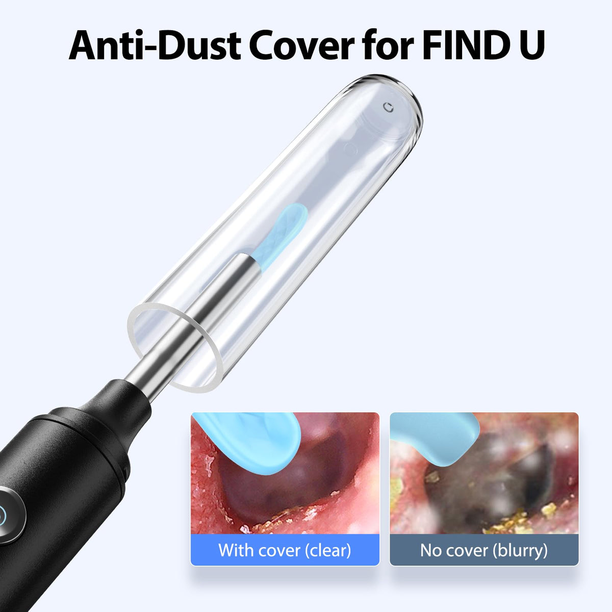 Ear Wax Removal Kit - Ear Cleaner Ear Camera - Ear Wax Remover with 6 Pcs Ear Set - Ear Wax Removal Tool - WiFi Cleaner Camera with 6 Silicon Ear Spoon - Ear Cleaning for iOS & Android (Black)