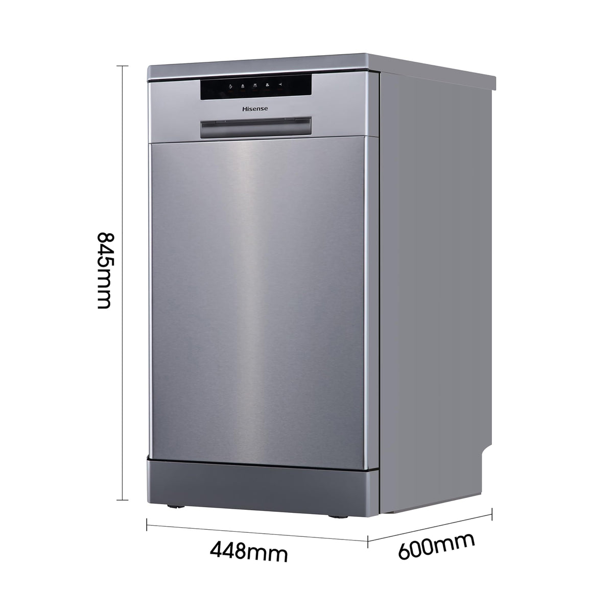 Hisense HS523E15WUK Slimline 10 Places Free Standing Dishwasher White with 30 Minutes Quick Wash [Energy Class E]
