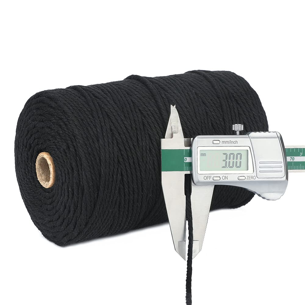 jijAcraft 4MM White Macrame Cord: 100M Cotton String Twine for Crafts