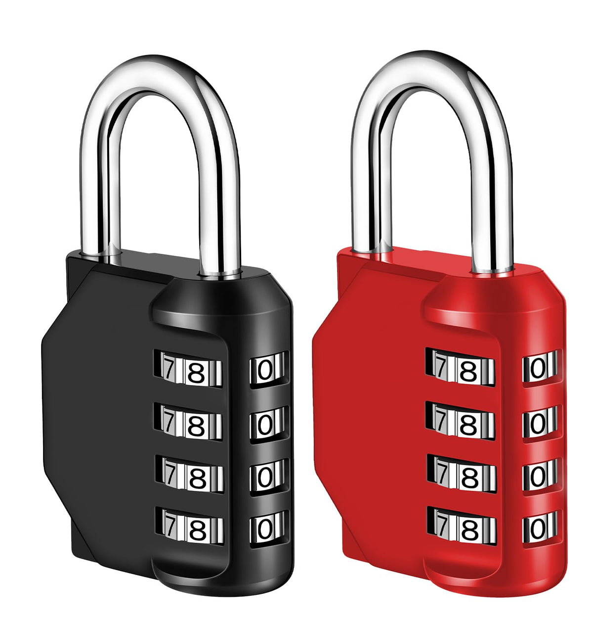NAGE Padlocks with Code, Combination Lock 4 Digit Gym Locker (1P, Red)