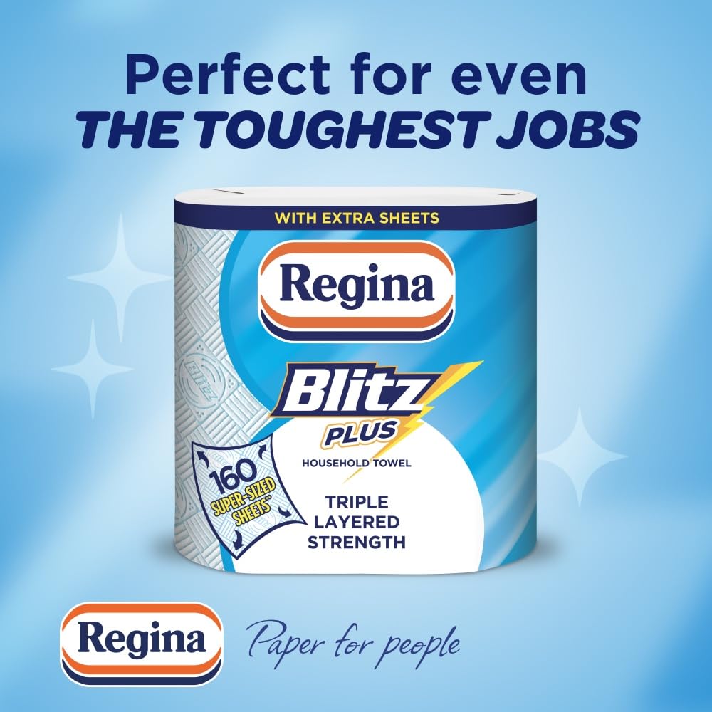 Regina Blitz, 8 Rolls of Household Towel, 3-Ply