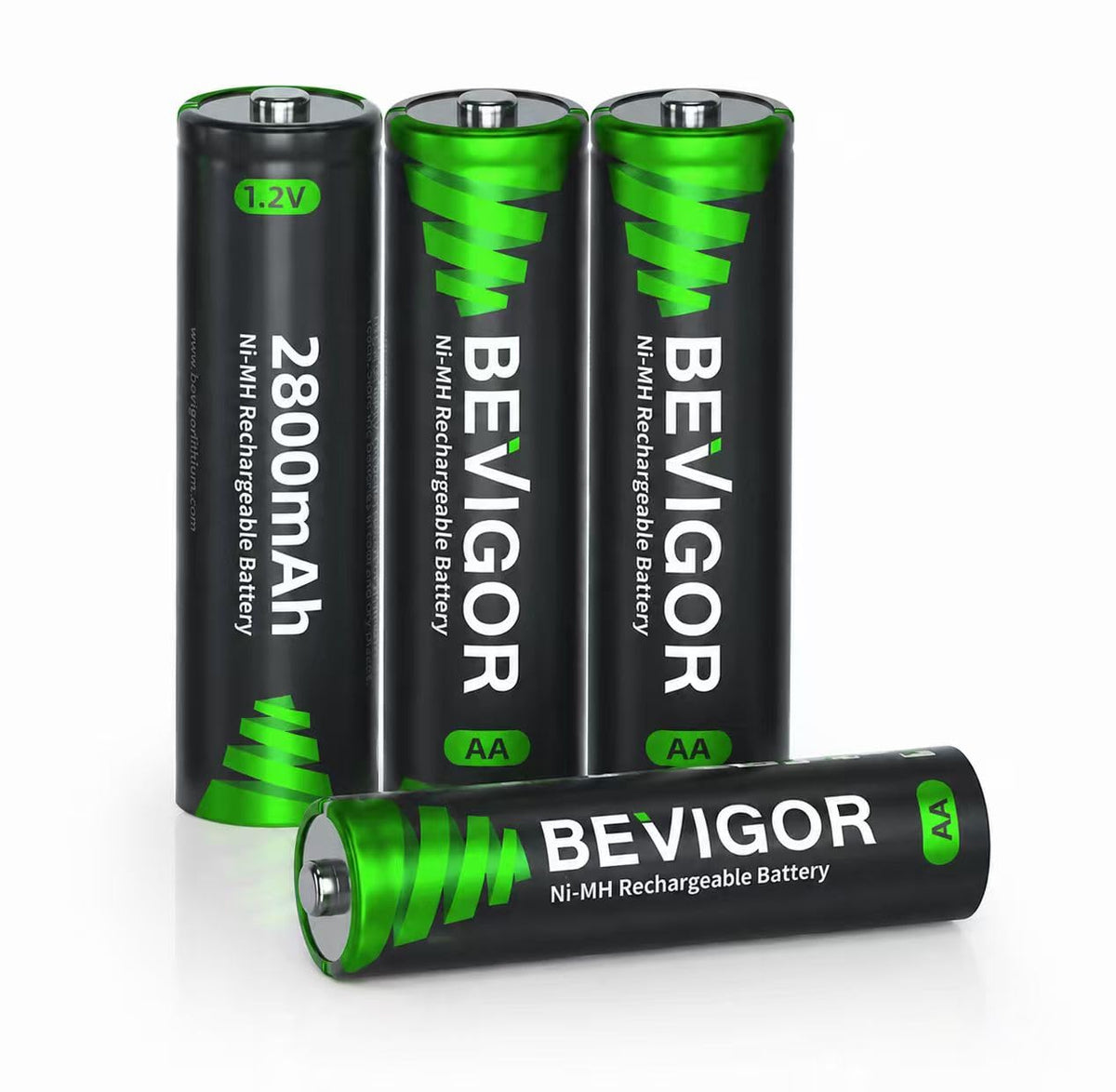 BEVIGOR AA Rechargeable Batteries 8 Pack, 1500 Cycles 2800mAh 1.2V High Capacity AA Ni-MH Rechargeable Batteries, Precharged