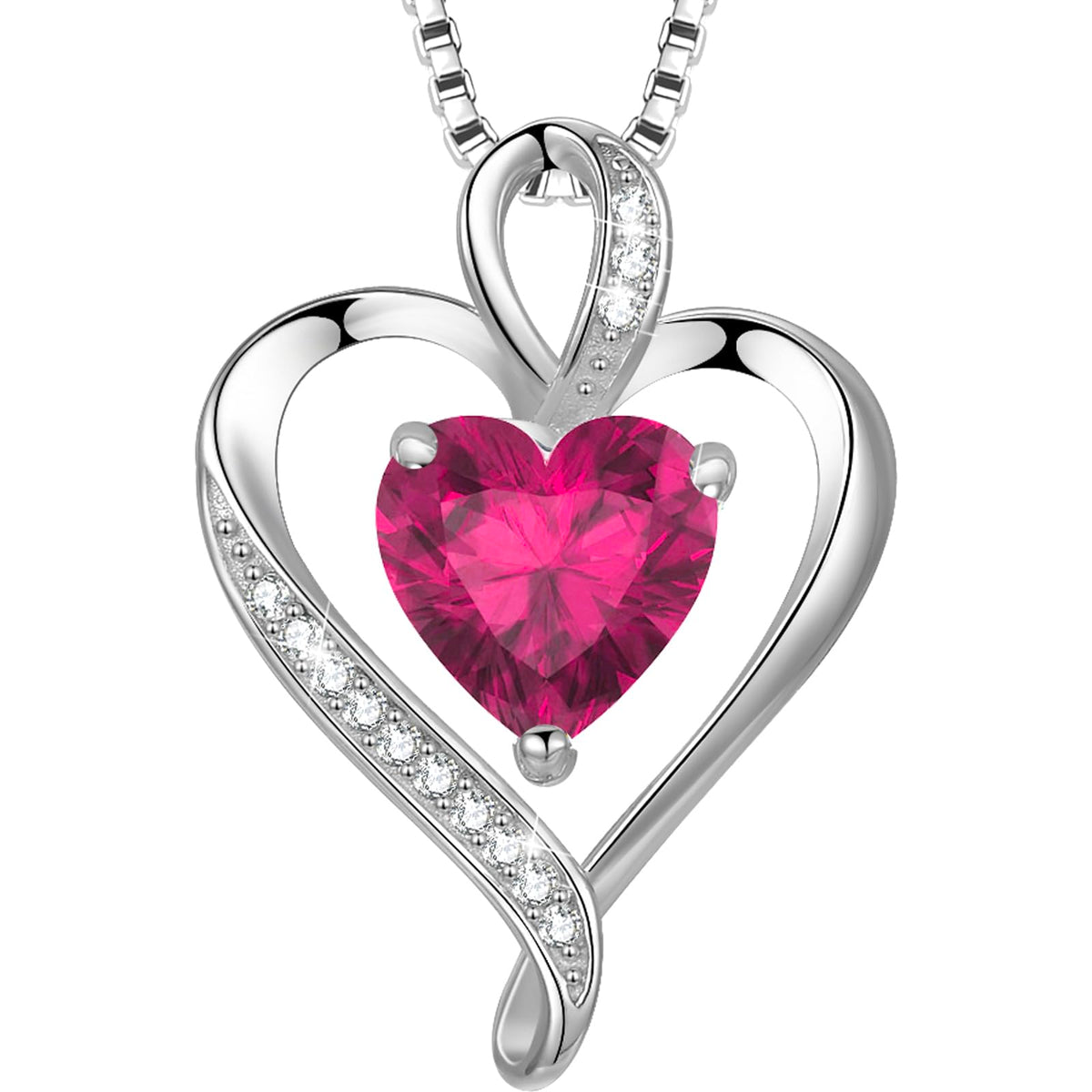 LAVUMO Heart Necklace for Women 925 Sterling Silver Love Pendant Jewellery