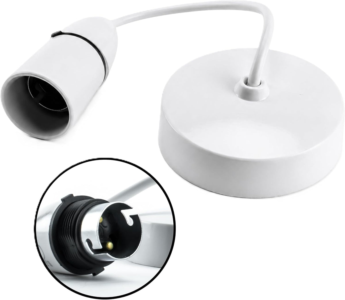 Status 6-Inch White Bayonet (B22) Ceiling Pendant Light Fitting