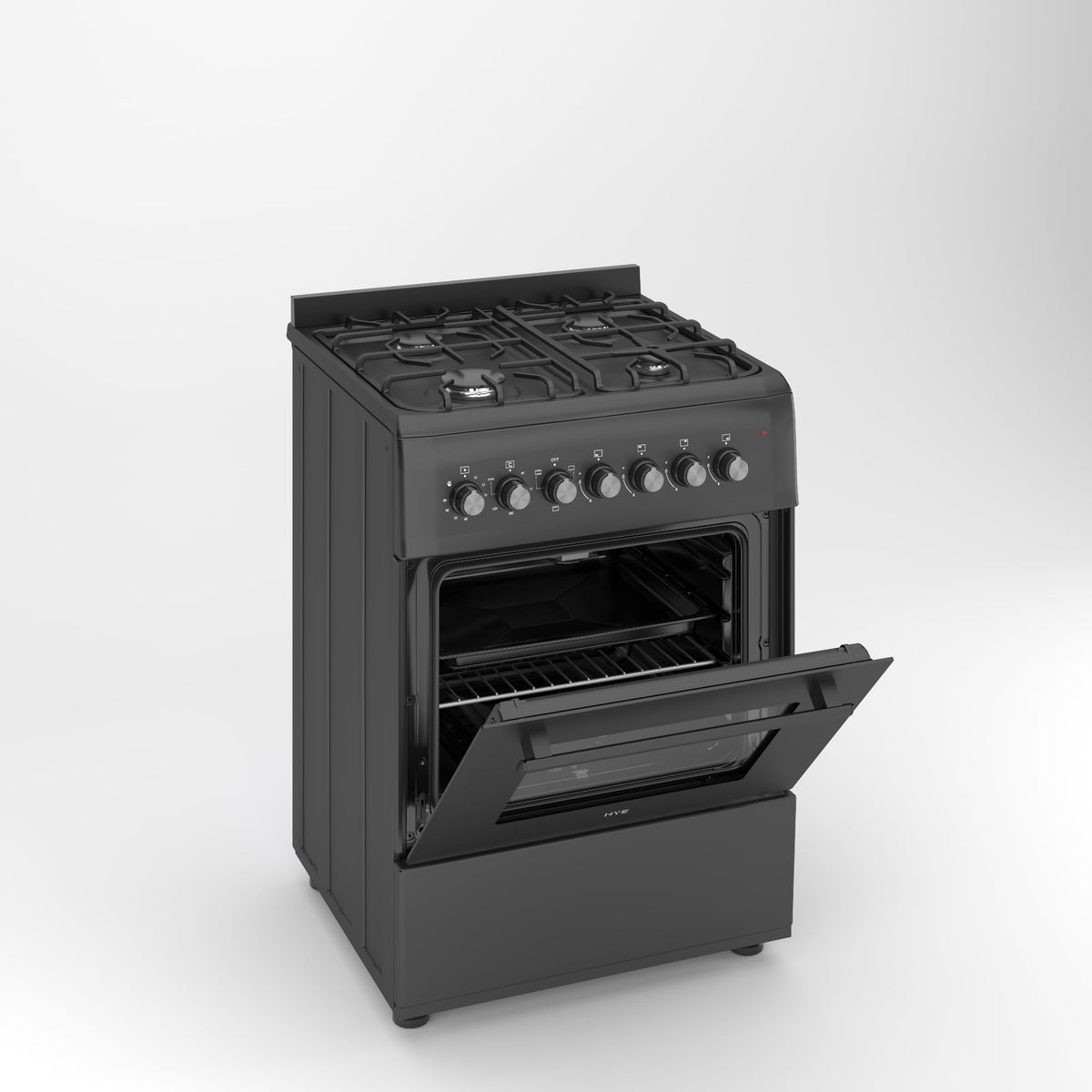 HYE Gas Cooker - 4 Gas Burners, 62L Electric Oven