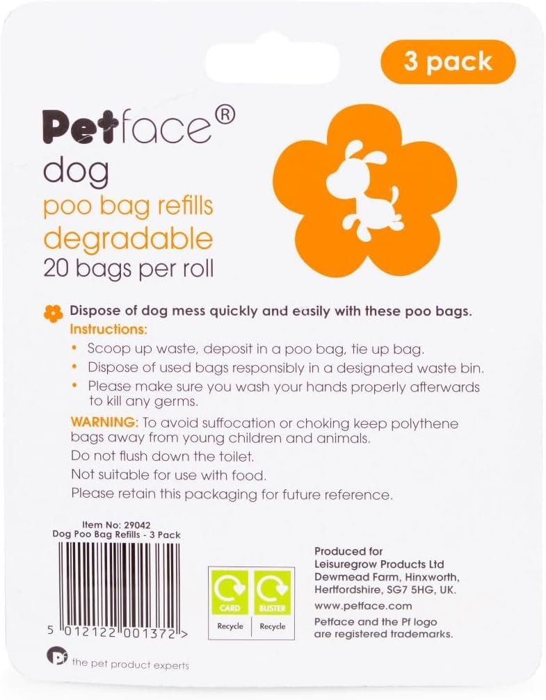 Petface No Mess Degradable Poop Bags With Tie Handles (Pack of 100)