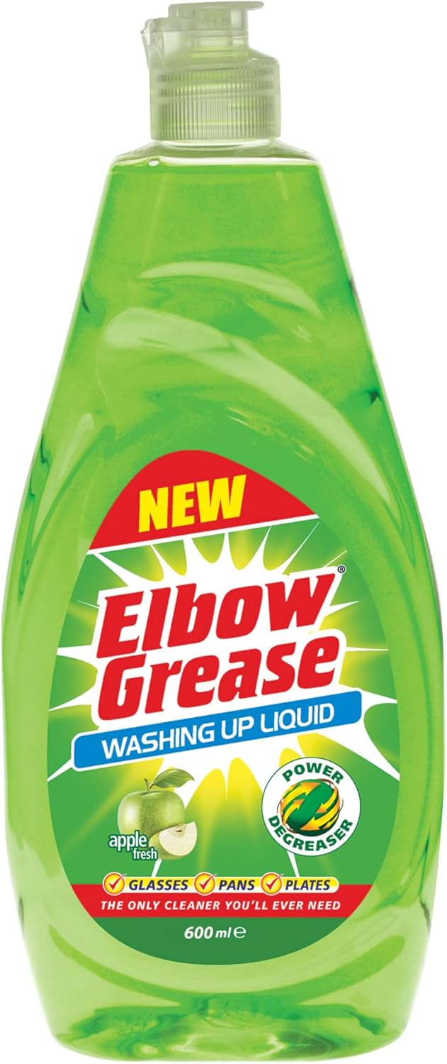 Elbow Grease Washing Up Liquid | Power Degreaser (Apple, 600ml)