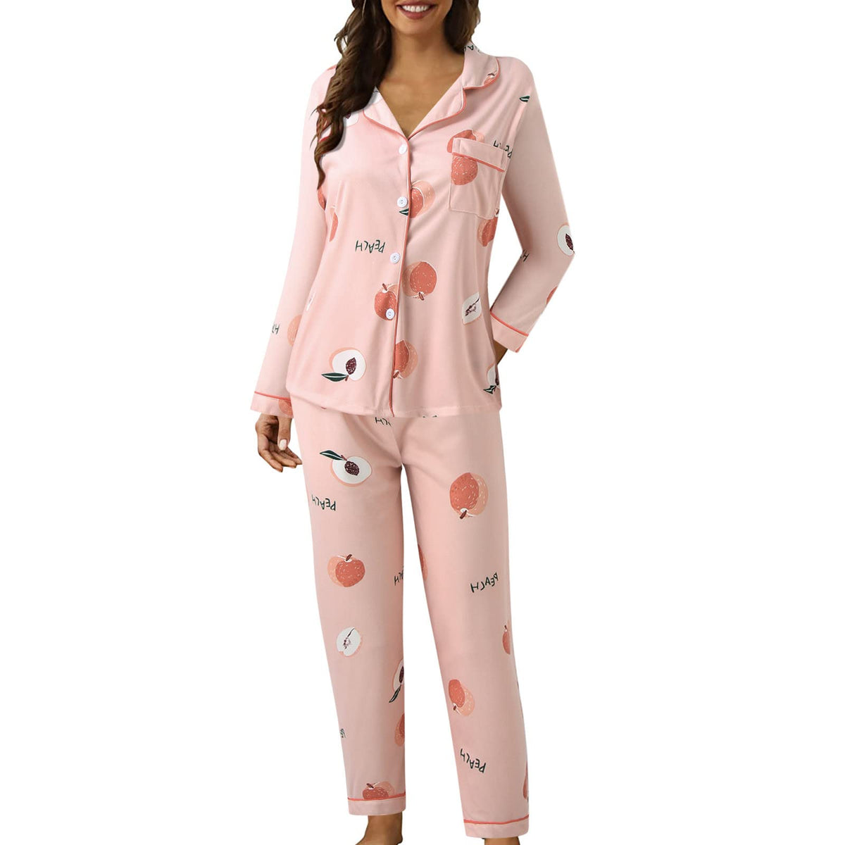 Pyjamas For Womens Women Pyjamas Set Lounge Wear Sets Matching Christmas Pjs Ladies Plus Size Co Ord Sets Autumn Nightwear Wide Leg Trousers Long Sleeve Comfort Nighties Fashion Fall Clothing Outfits