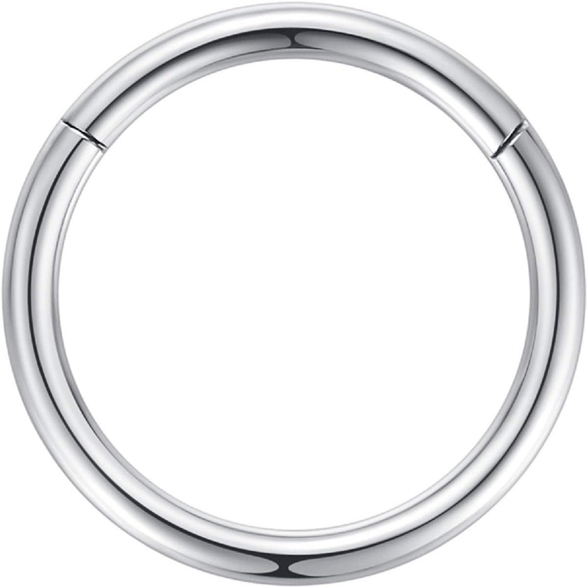 316L Surgical Steel Hinged Nose Rings Hoop Suptum Ring Body Piercing Lip Rings Helix Cartilage Rook Earrings 20G 18G 16G 14G 12G 10G 8G, Diameter 5mm to 16mm, Gold-Rose Gold-Silver-Black