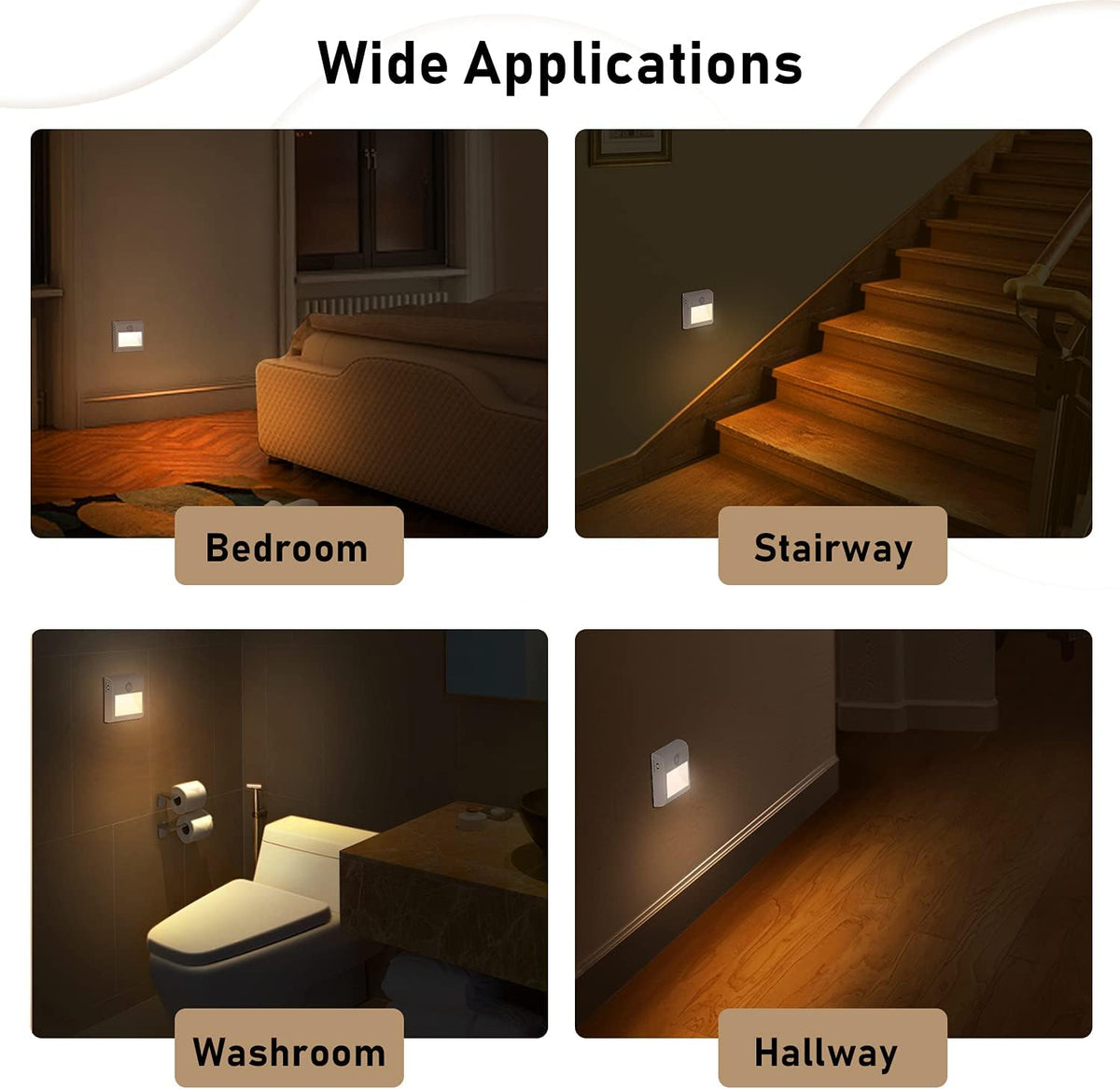 Motion Sensor Night Light, [2 Pack] Stick-On Battery Powered Night Lights