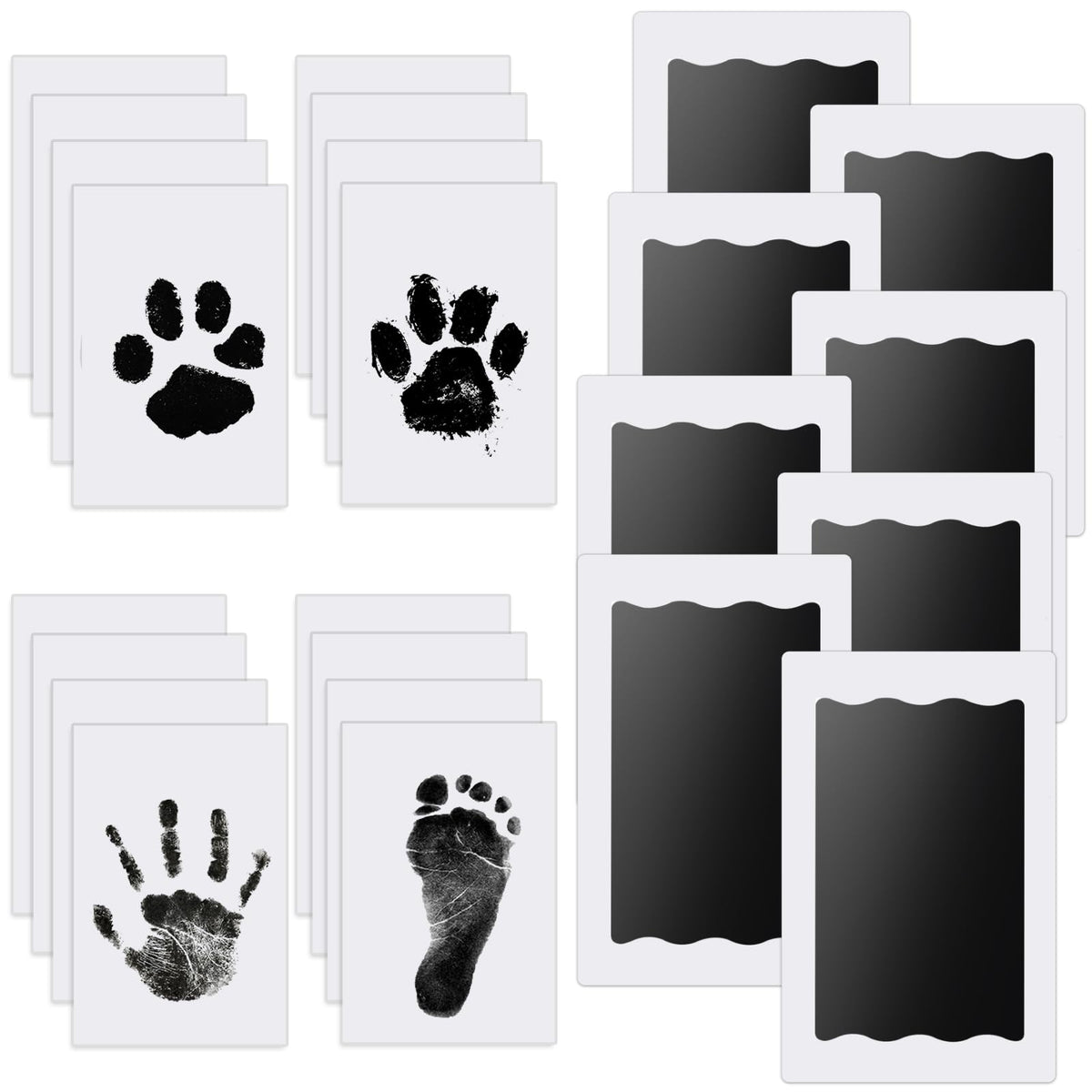 Nabance Baby Hand and Footprint Kit, 3 Inkless Print Pads, 6 Imprint Cards