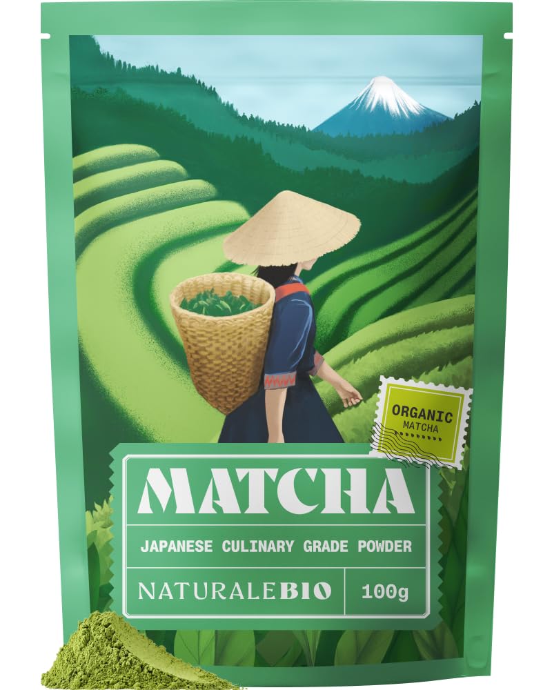 NaturaleBio Organic Premium Grade Japanese Matcha Powder L-Theanine