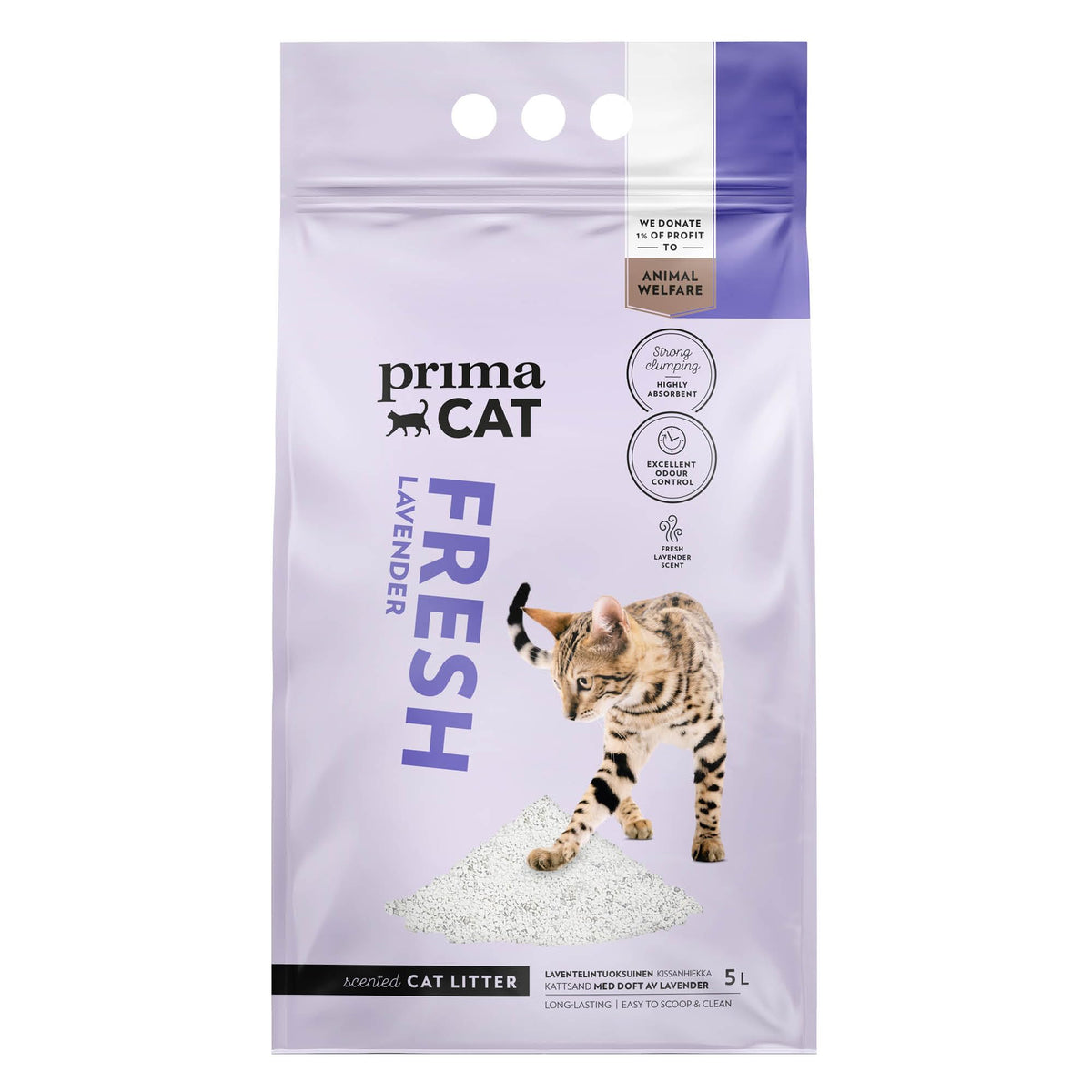 PrimaCat - Hygienic Apple Scented Cat Litter, Long Lasting Clay, 5L (4kg)
