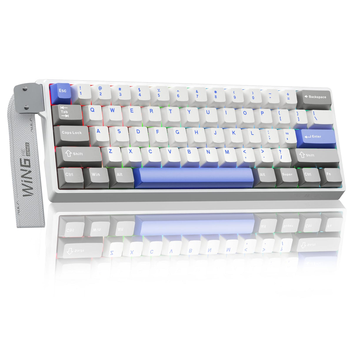 AULA WIN60 HE Mechanical Gaming Keyboard Wired,Hall Effect Magnetic Switches,Adjustable Actuation Rapid Trigger,8K Polling Rate,RGB Backlight,60% Percent Keyboard for Mac/Win (BLACK) (Pack of 2)