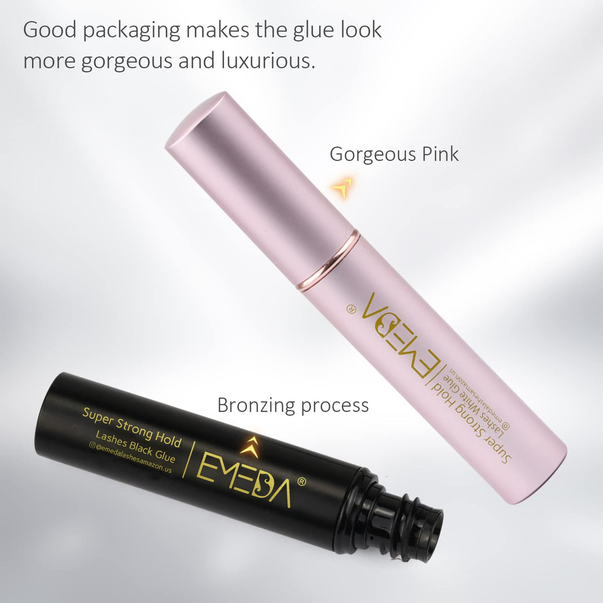 EMEDA Super Strong Hold False Eyelash Glue Professional Latex Free Lash Glue Waterproof Lash G lue Transparent Strip Eyelash Adhesive White and Clear