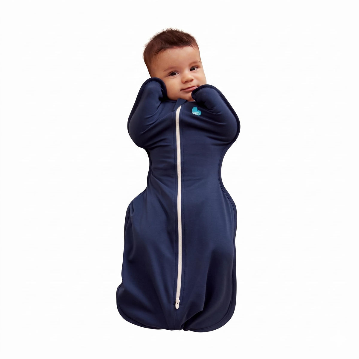 Love To Dream™ Swaddle UP™, Newborn 2.2-3.8 kg - Grey, Snug Fit, Supports Healthy Sleep Routine, 1.0 Tog - Ideal for 20-24°C Temperatures, Machine Washable Cotton & Double Zip for Easy Nappy Changes