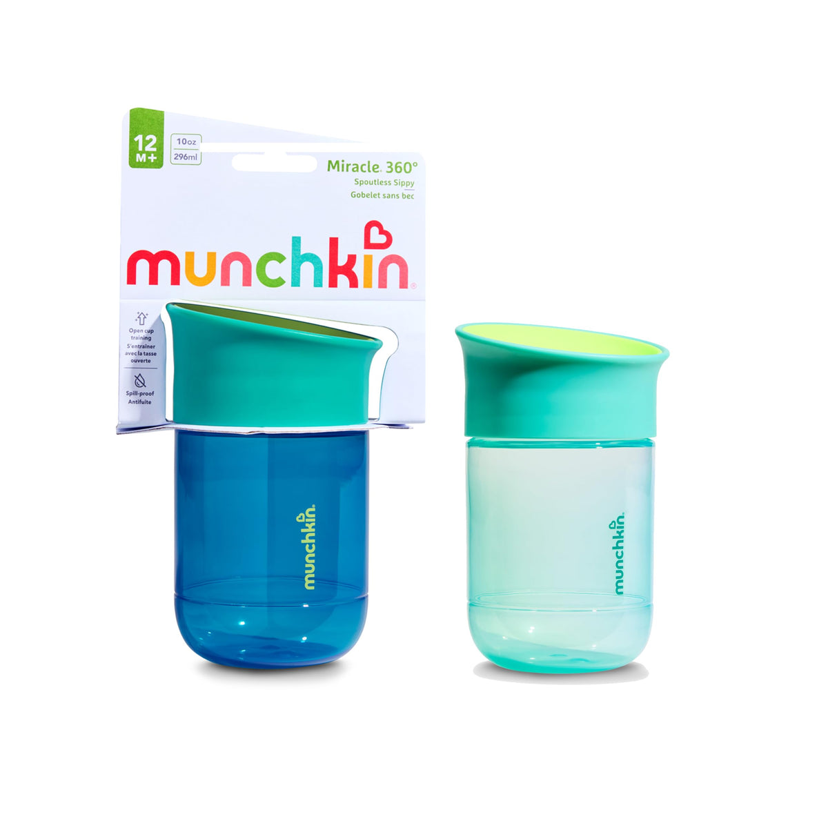 Munchkin Miracle 360 Baby Cup |2-Pack | 6m+ | 207ml | Purple/Coral