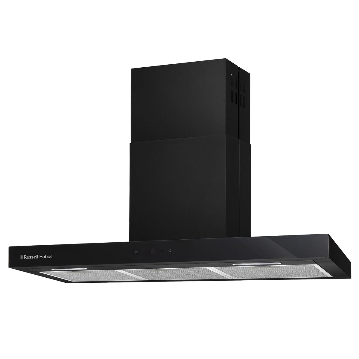 Russell Hobbs 90cm T-Shaped Cooker Hood in Stainless Steel with 3 Speed Settings, 3x Washable Aluminium Filters, Extraction or Recirculation, Boost Function, LED Lights A++ Energy Rating, RHGCH903SS