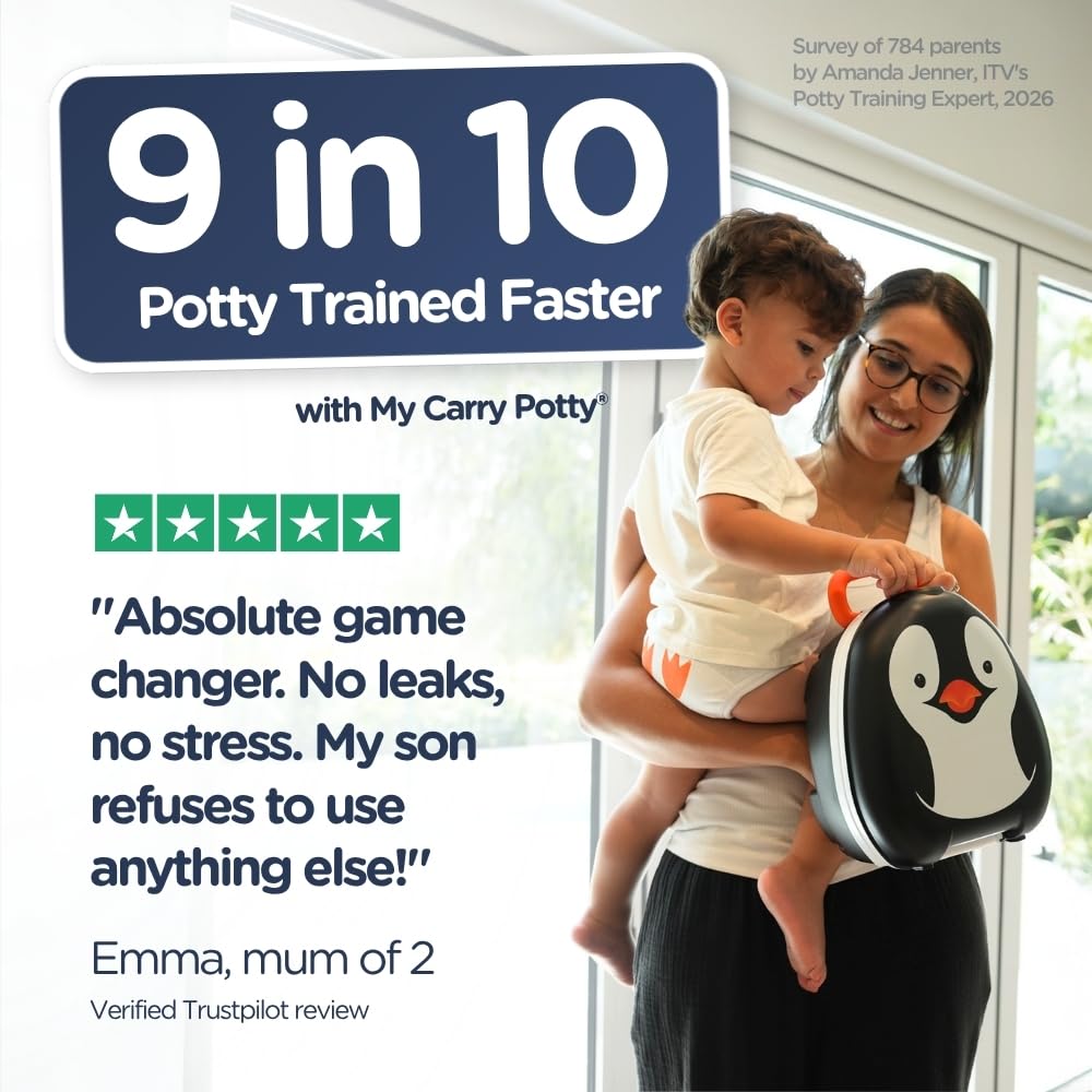 My Carry Potty - Travel Potty, Award-Winning Portable Toddler Toilet Seat for Kids to Take Everywhere (Ladybird)