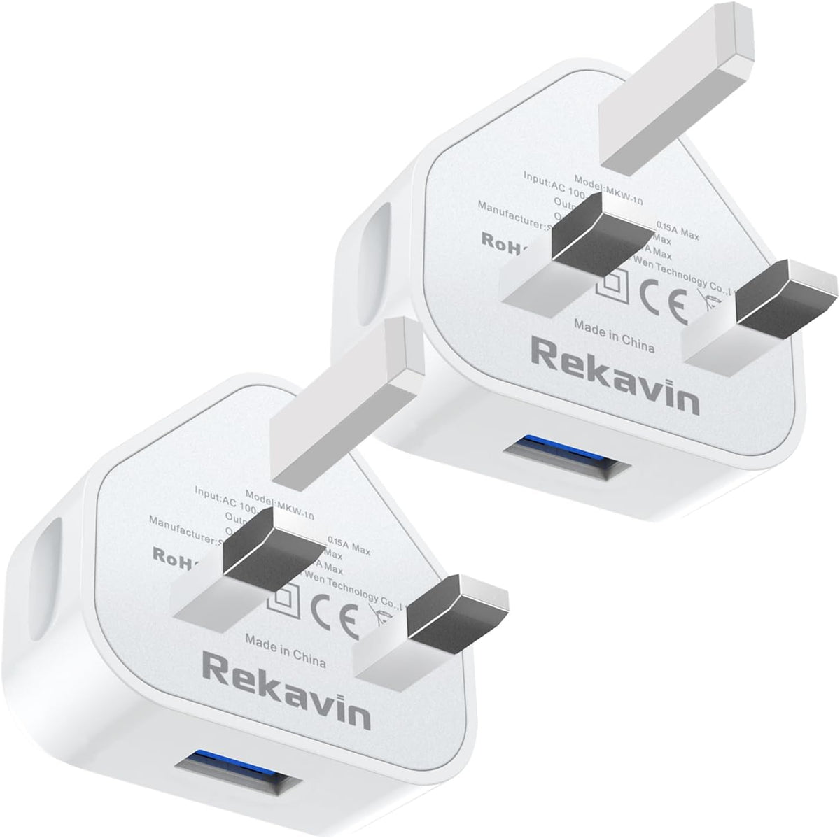 USB Plug,2Pack USB Plug UK Adaptor Phone Charger Mains Charge Dual Port Twin Wall Plugs with Smart IC 5V 1AMP Charging Compatible with iPhone 16 15 14 13 12 11 XS XR X 8 7 6,iPad Pro,Samsung,Mobile