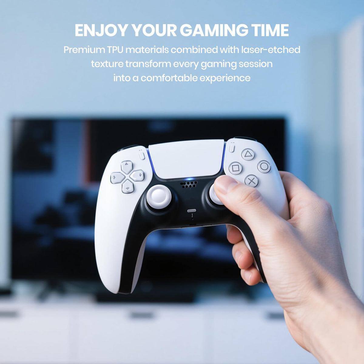 NEWDERY Joystick Replacement Grip Caps for PS5/PS4 Controller