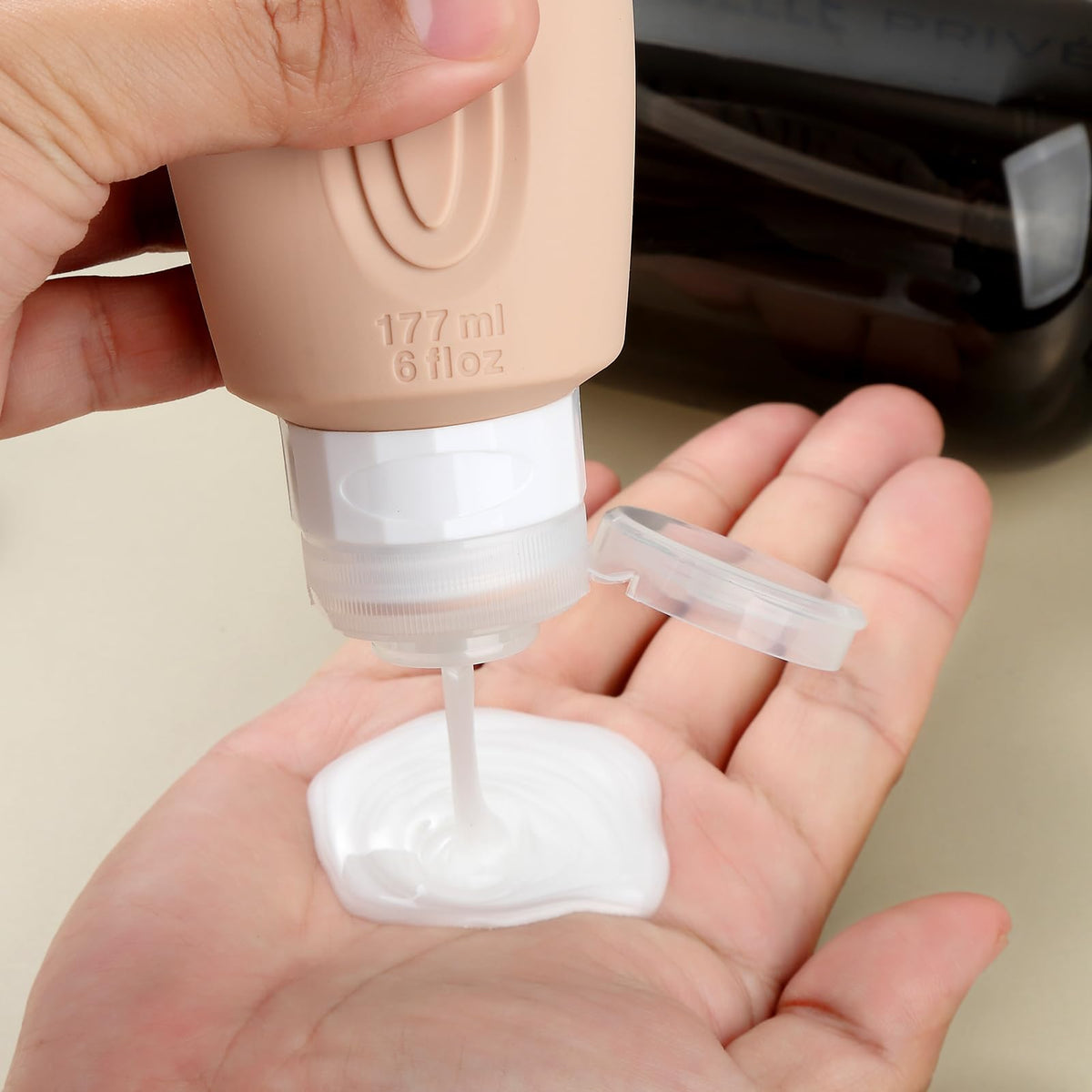 Mrsdry Travel Bottle for Toiletries, Leak Proof Silicone Travel Size 90ml Bottles Refillable Containers for Liquid Shampoo, BPA Free and TSA Approved Travel Accessories with Clear Bag (4 Pack)