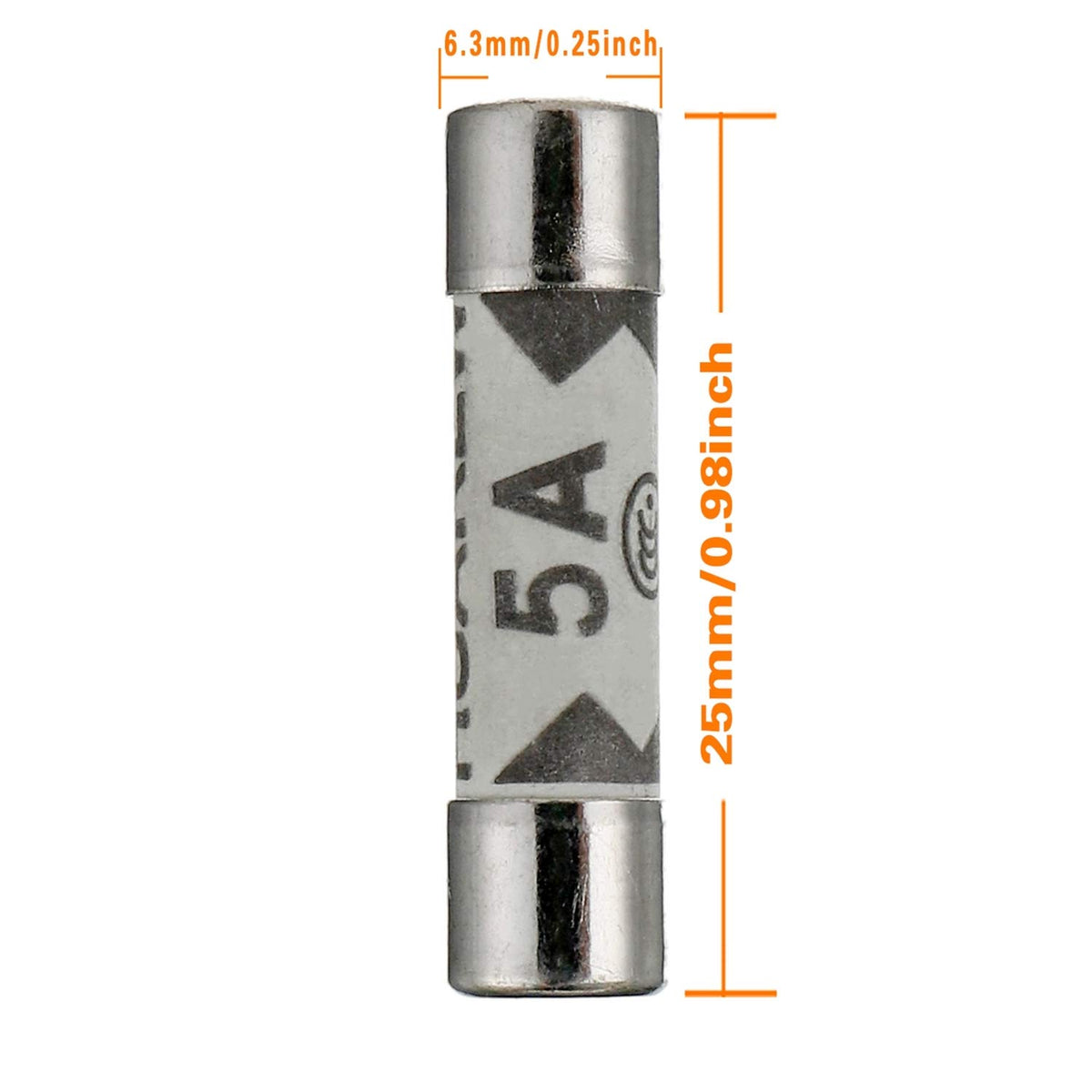 5 Values 100 Pcs 6.3x25 mm BS1362 1 3 5 10 13 A amp 240 V volt 0.248x0.984 Inch Ceramic Tube Fuses Assortment Kit