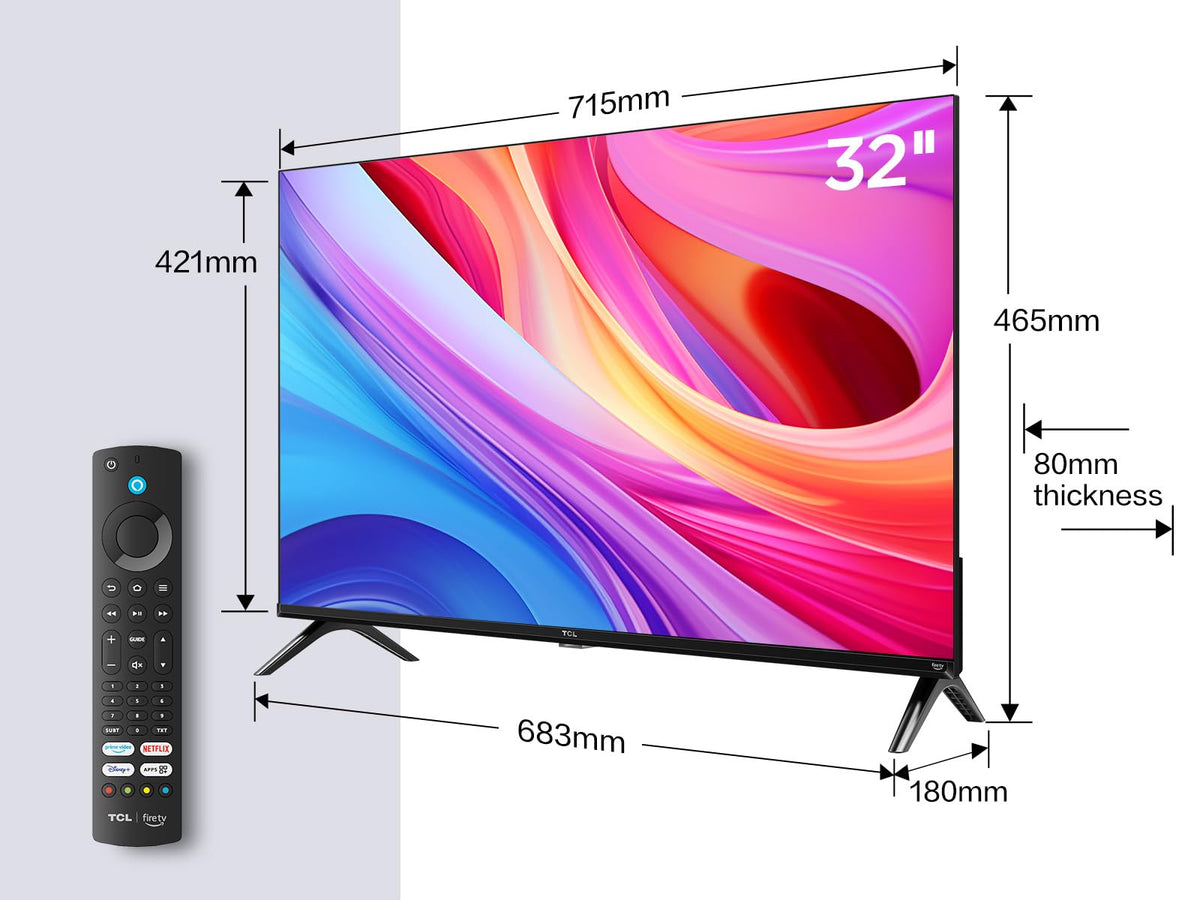 TCL 32SF560-UK 32 Inch Full HD QLED HDR Smart TV with Fire TV Press & Ask Alexa, Metallic Bezel-Less Design