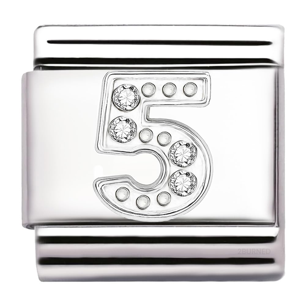 Italian Charm Link Number Birthday Milestones fit 9mm bracelet