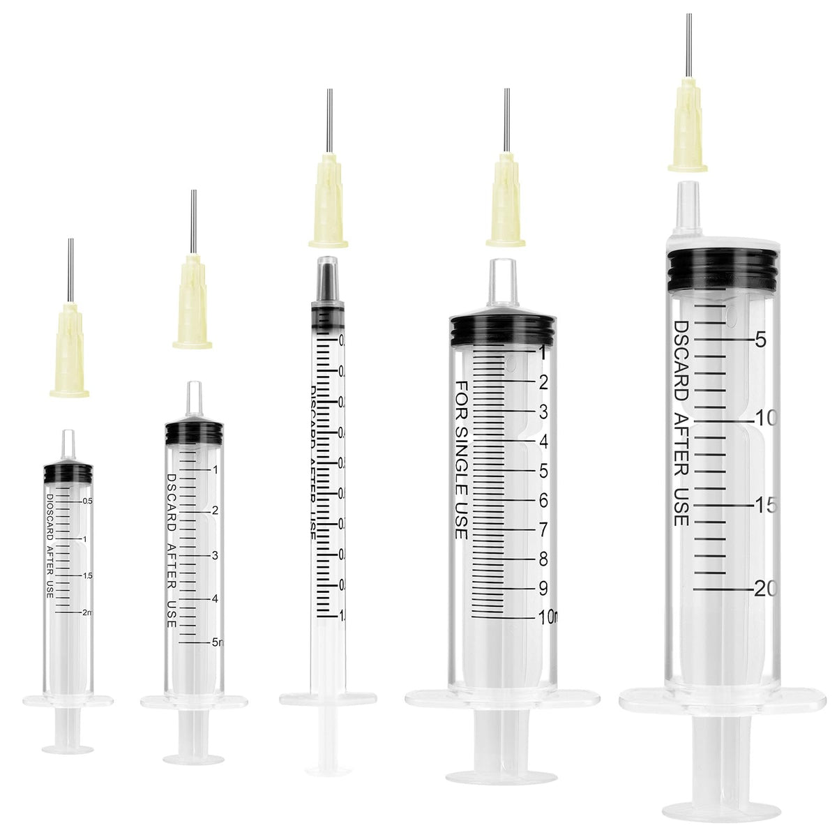 OFFCUP Plastic Syringes, 8pcs No Needle Syringe, 10ml Liquid Measuring Syringe with Luer Slip Tip for Refilling and Measuring Liquids, Scientific Labs Experiment, Feeding Pets (No Needle)