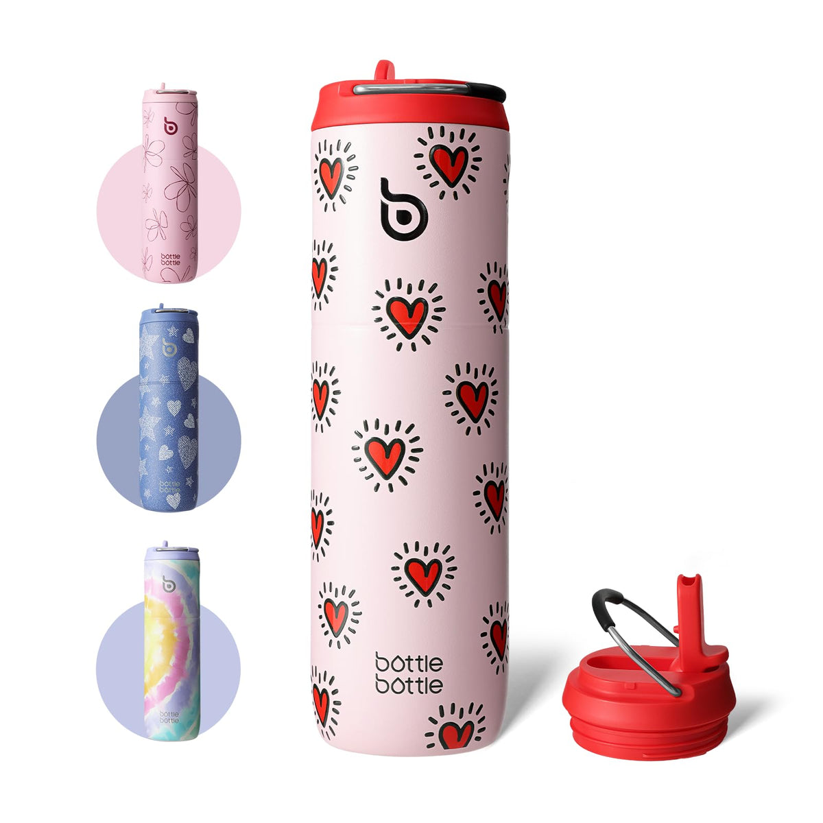 Bottle Bottle Stainless Steel Water Bottle 700ml with Straw and Lid Sports Insulated Metal Water Bottles with Handle(Black)