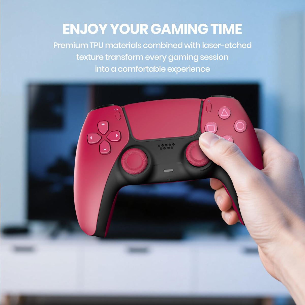NEWDERY Joystick Replacement Grip Caps for PS5/PS4 Controller
