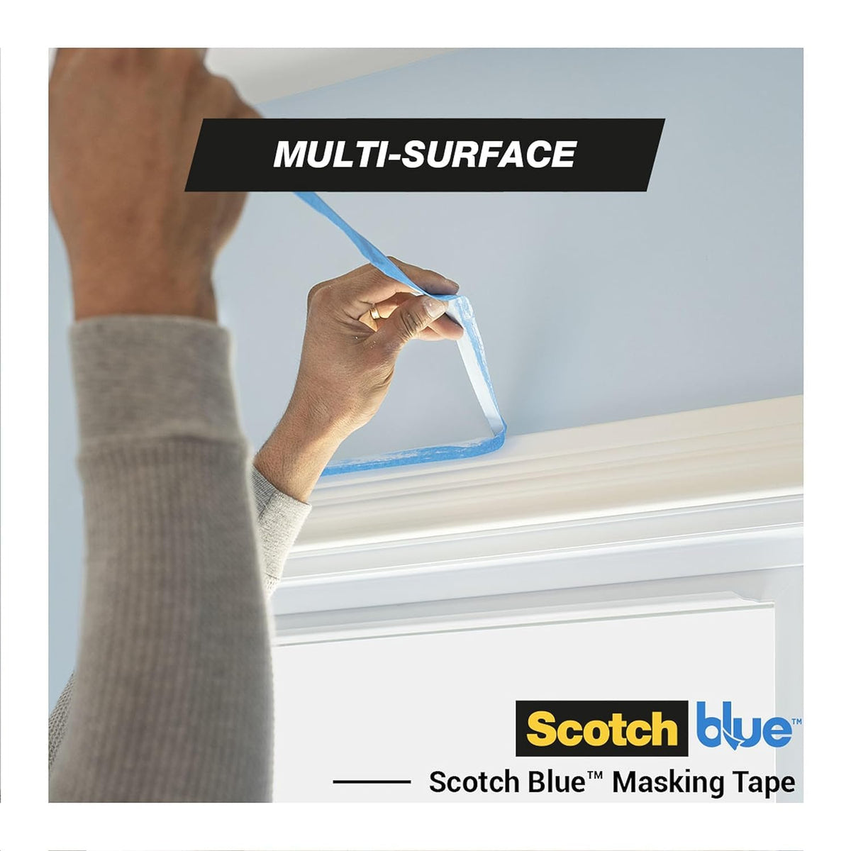 ScotchBlue Multi-Surface Premium Masking Tape, 24mm x 41m, 1 Roll/Pack - Scotch Adhesive Blue Painters Tape, For Painting and Decorating, Indoor & Outdoor, Sticks Well, 100% PEFC
