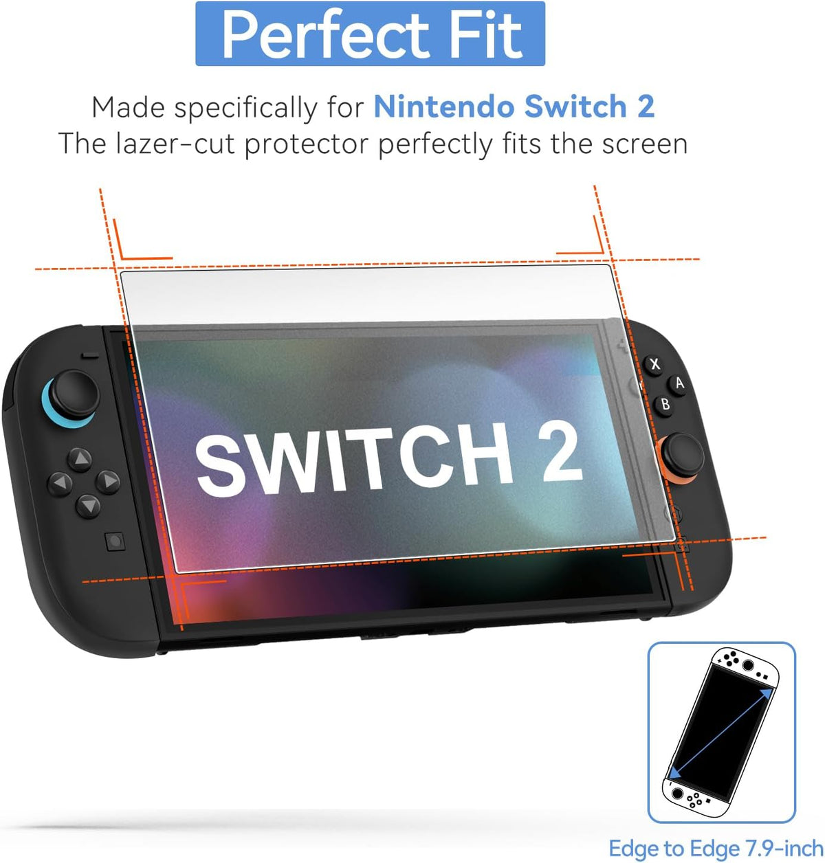 ivoler [4-Pack for Switch 2 Screen Protector with Alignment Frame Tool, 30-second installation- Bubble-Free Application - 9H Hardness -Tempered Glass Protection Film for Nintendo Switch 2 Model 2025