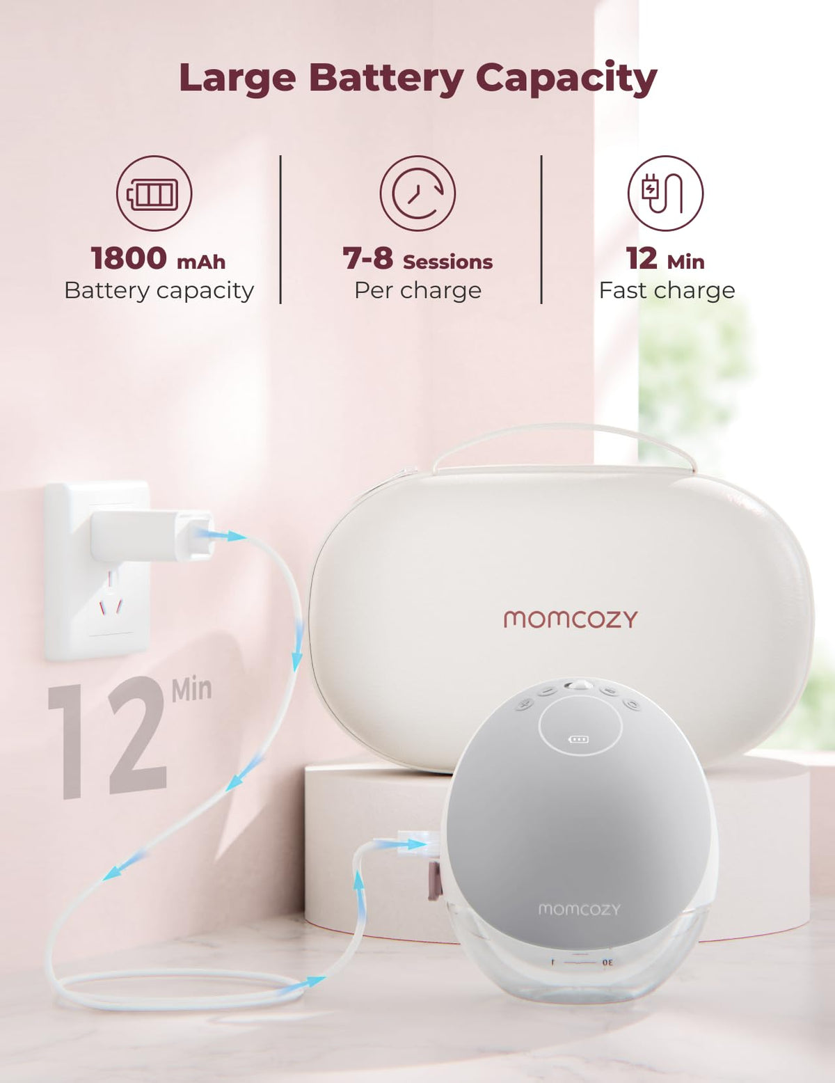 Momcozy Full Set Collector Cup Only Compatible with Momcozy M5 NOT for Others. Original M5 Breast Pump Replacement Accessories (160ml, with Double-Sealed Flange 24mm)