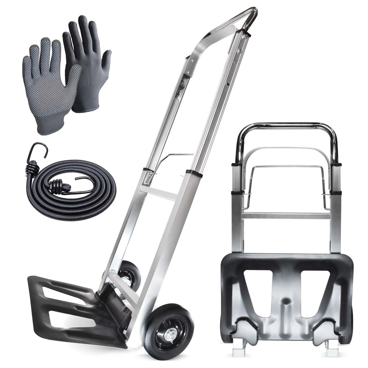 WMR Heavy Duty Folding Aluminium Hand Truck Trolley | Multi-Purpose Sack Barrow Cart | Lightweight & Durable Aluminium Trolley for Luggage, Groceries, Office, Warehouse | 80KG Load Capacity